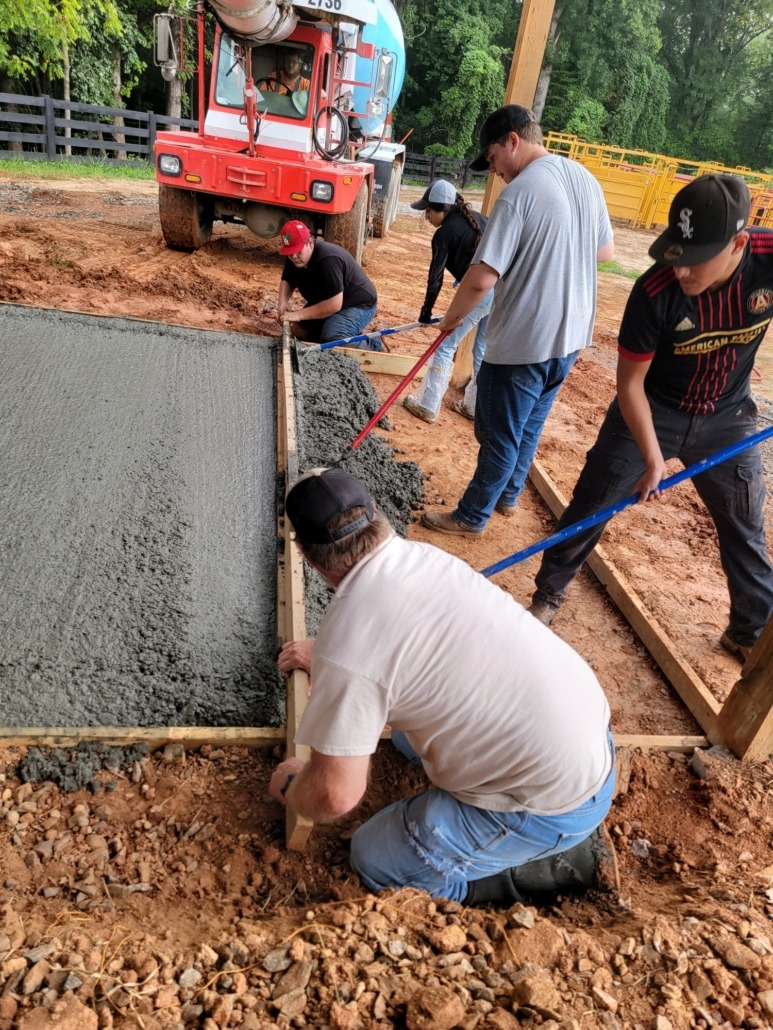 Pouring Concrete for Cattle Wash